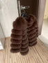 70CM 4in1 New Fast Shipping New Fashion Women Fashion Real Natural Fox Fur Long Coat Jacket for Winter Warm Over Coat